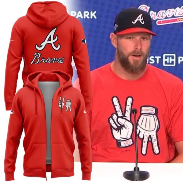 Atlanta Braves Peace Up A Town Down T-Shirt ASL Hand Signs Gifts For Fans - Image 4